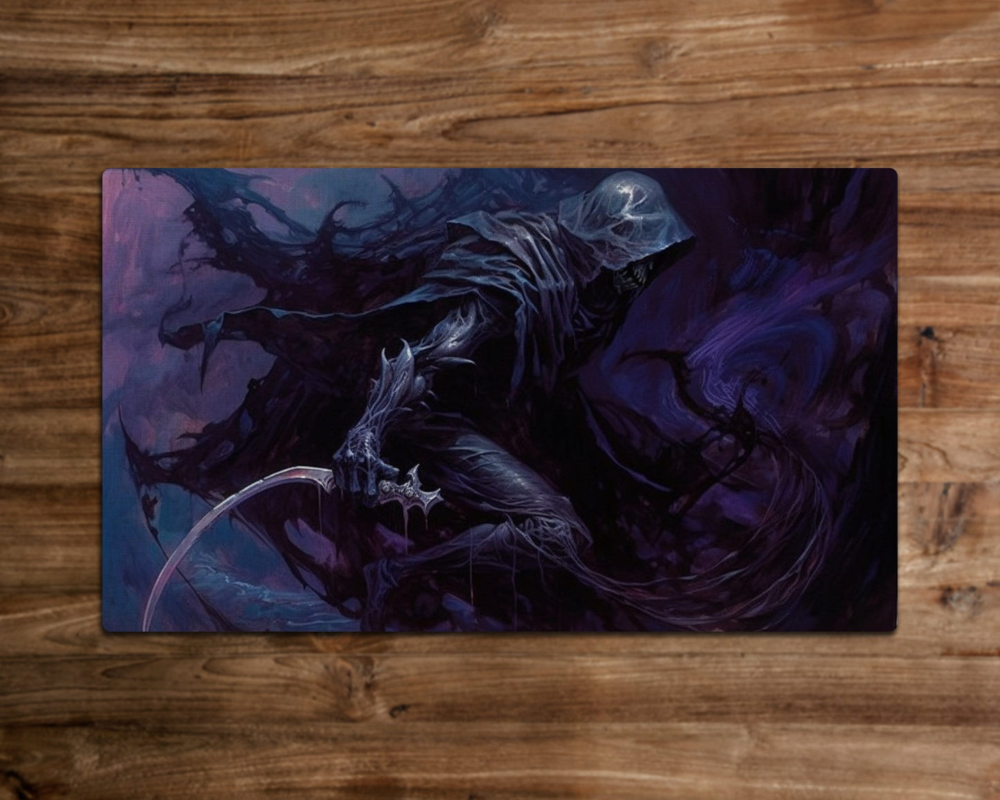 Grim Reaper of the Shadows – MTG-Spielmatte – 24 x 14 Zoll – MTG-Geschenke – Magic The Gathering-Geschenke – genähte Spielmatte