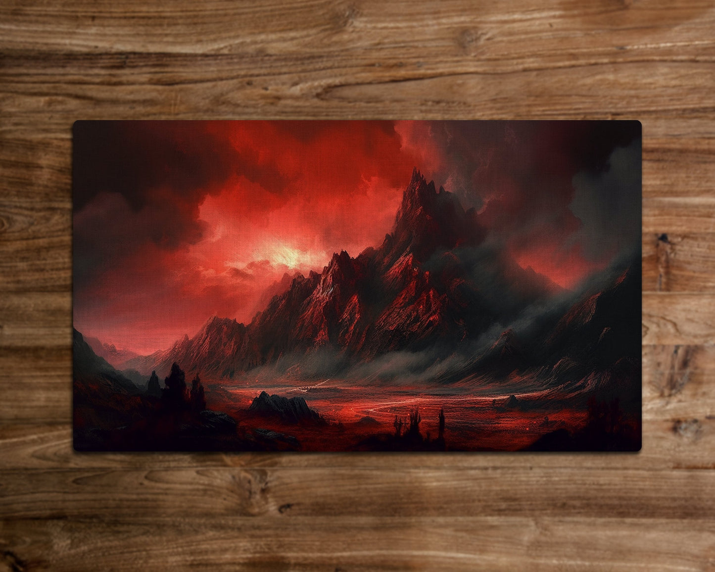 The Bloodstone Summit – MTG-Spielmatte – 24 x 14 Zoll – MTG-Geschenke – Magic The Gathering-Geschenke – genähte Spielmatte