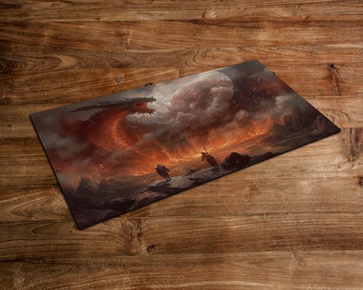 The Dragon's Inferno - MTG Playmat - 24 x 14 inches - MTG Gifts - Magic The Gathering Gifts - Stitched Playmat