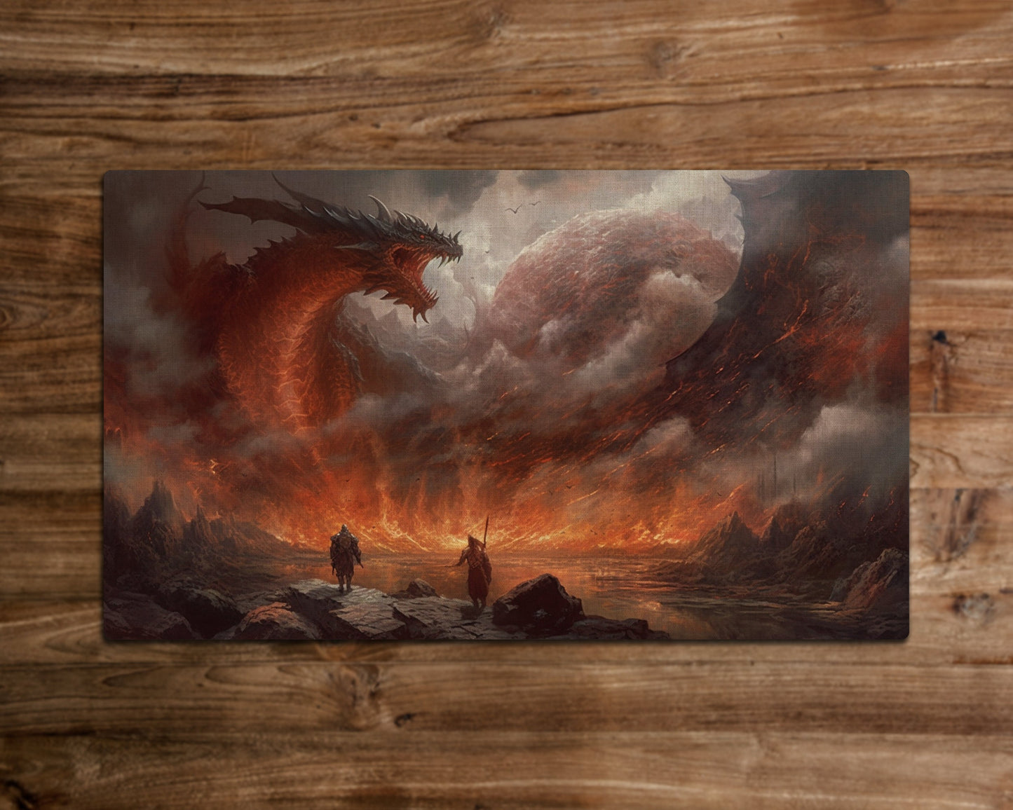 The Dragon's Inferno - MTG Playmat - 24 x 14 inches - MTG Gifts - Magic The Gathering Gifts - Stitched Playmat