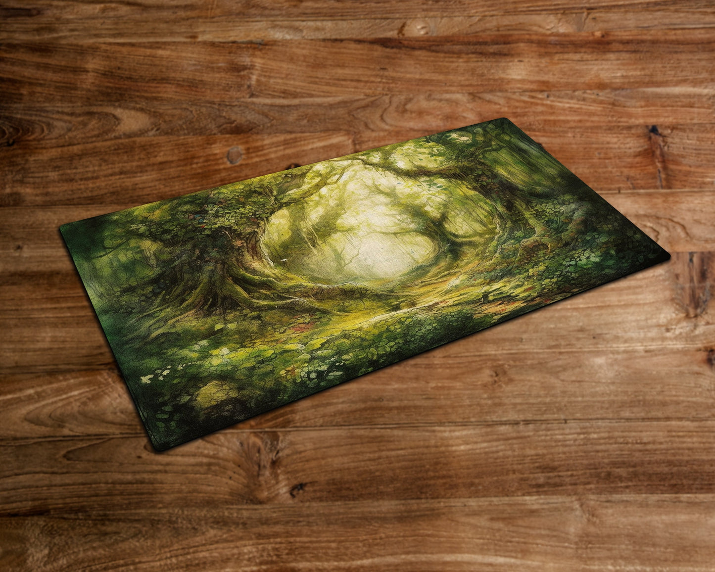 The Enchanted Thicket – MTG-Spielmatte – 24 x 14 Zoll – MTG-Geschenke – Magic The Gathering-Geschenke – Genähte Spielmatte