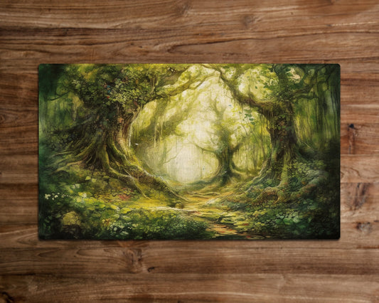 The Enchanted Thicket – MTG-Spielmatte – 24 x 14 Zoll – MTG-Geschenke – Magic The Gathering-Geschenke – Genähte Spielmatte