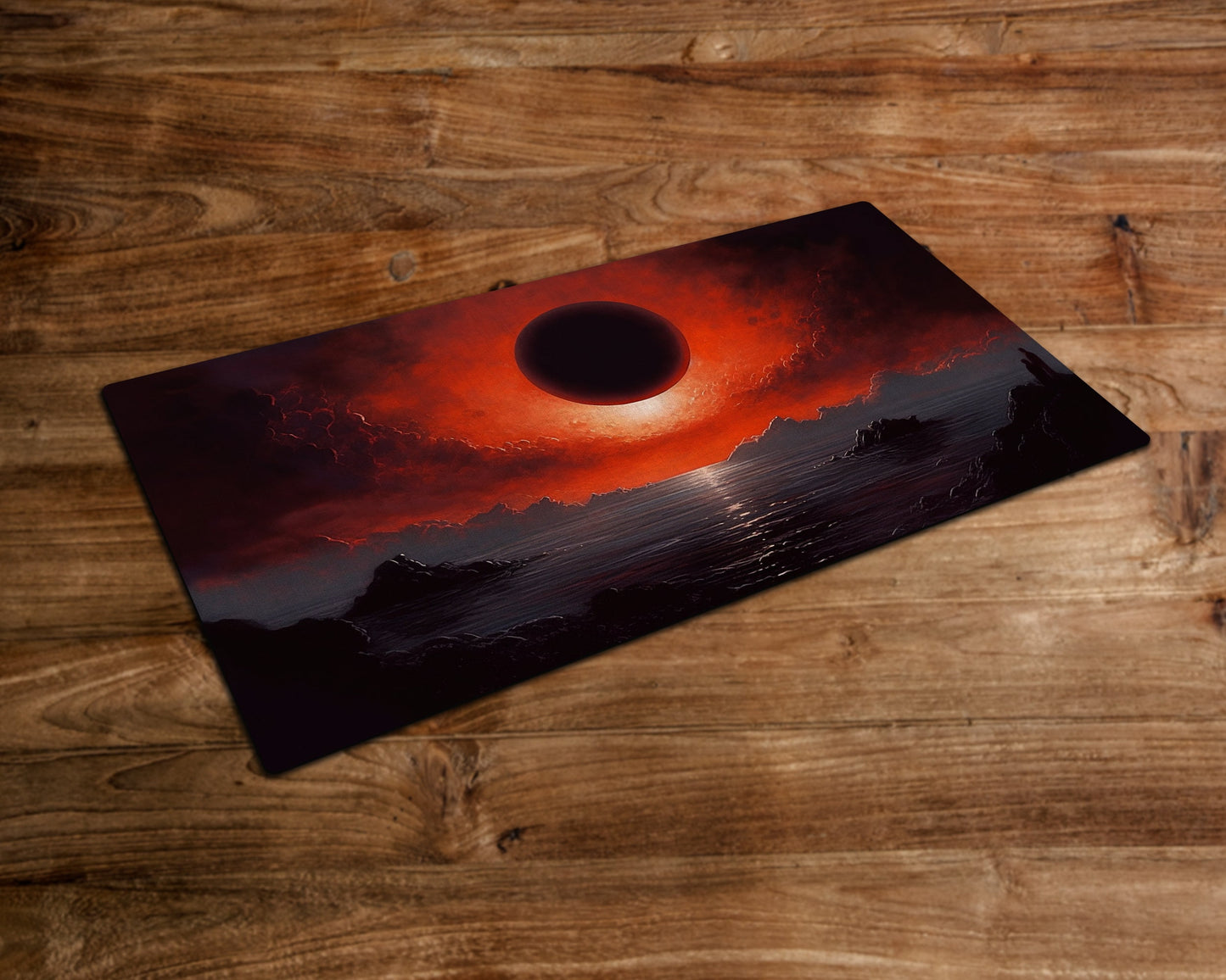 The Red Eclipse – MTG-Spielmatte – 24 x 14 Zoll – MTG-Geschenke – Magic The Gathering-Geschenke – genähte Spielmatte