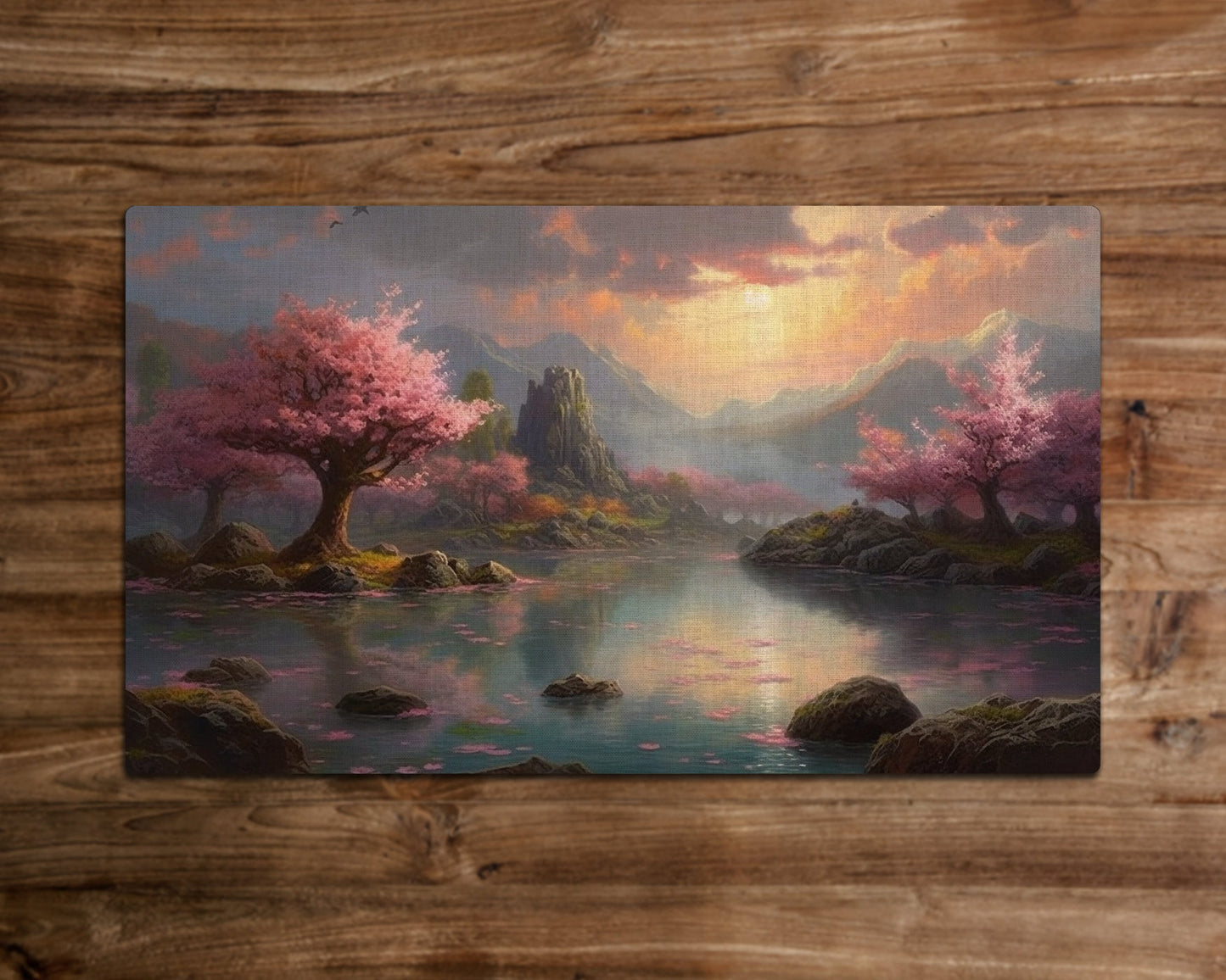 The Reflections of Serenity – MTG-Spielmatte – 24 x 14 Zoll – MTG-Geschenke – Magic The Gathering-Geschenke – genähte Spielmatte