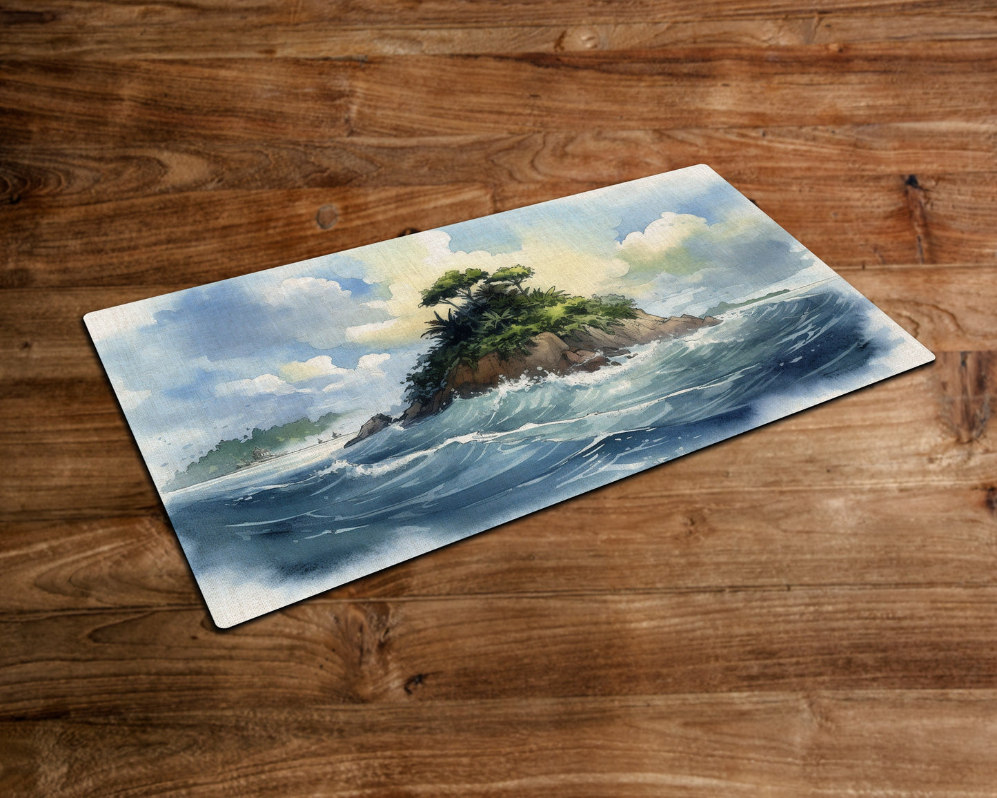 The Verdant Isle - MTG Playmat - 24 x 14 inches -Playmat for TCG - Handcrafted