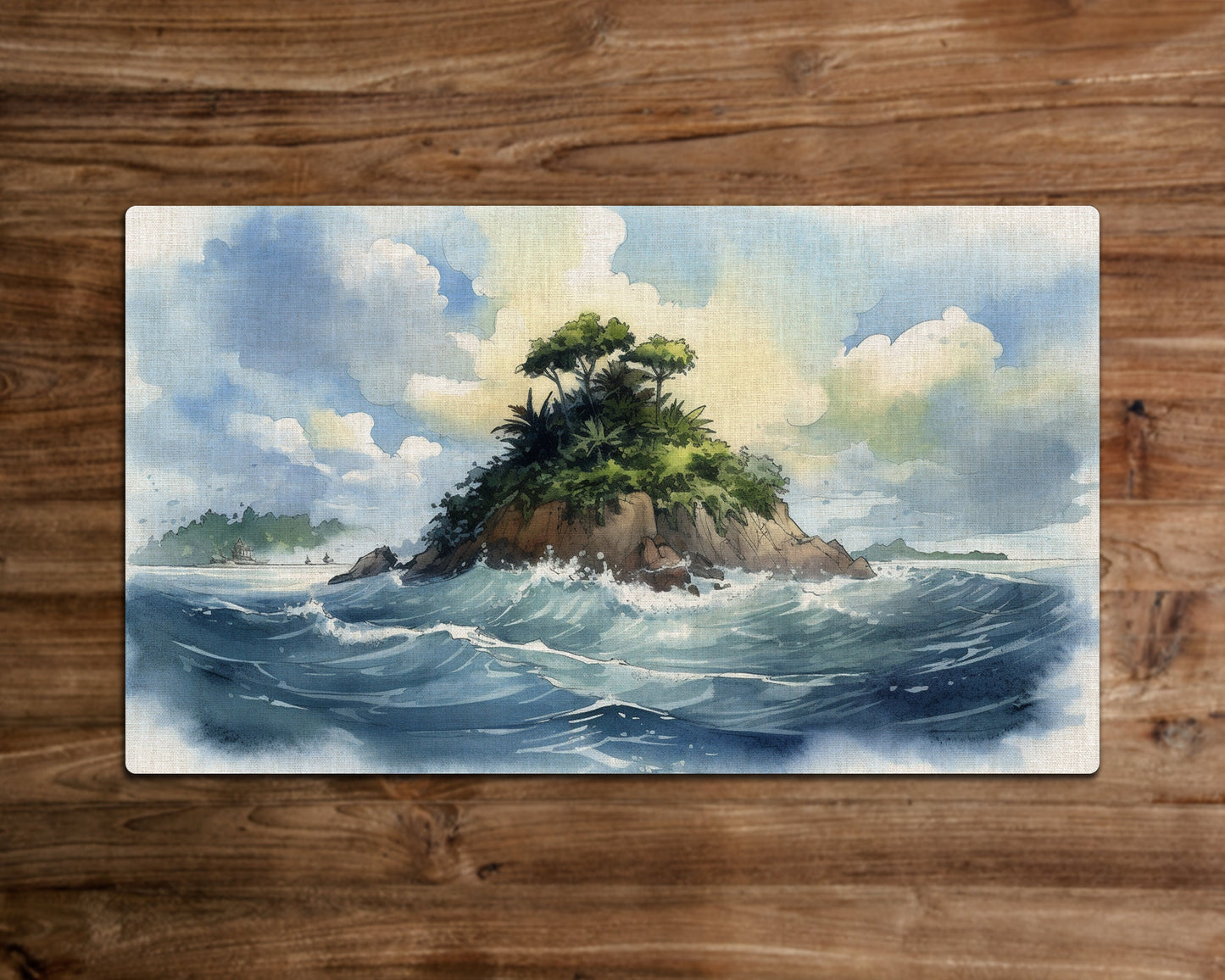 The Verdant Isle - MTG Playmat - 24 x 14 inches -Playmat for TCG - Handcrafted