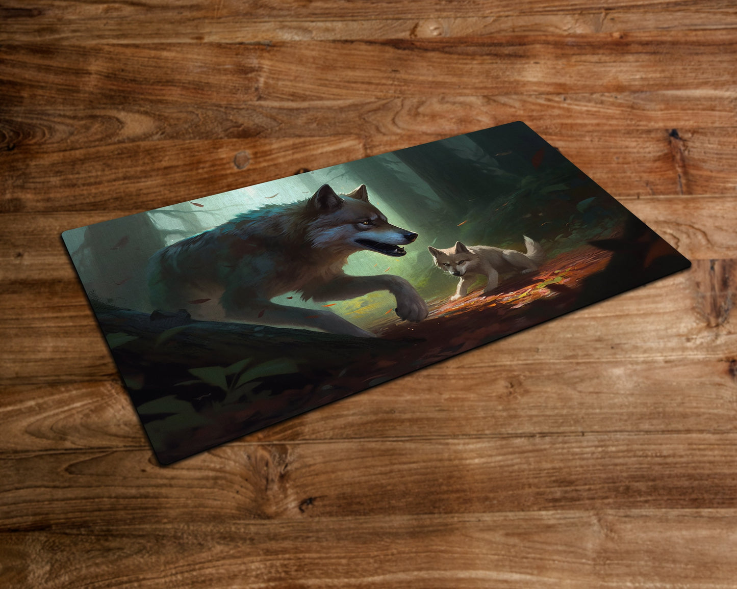 The Wolf's Den - MTG-Spielmatte - 24 x 14 Zoll - Spielmatte für TCG - handgefertigt