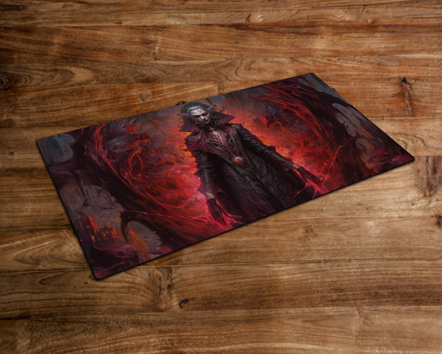 Twilight Blood Vampire - MTG Spielmatte - 24 x 14 Zoll - MTG Geschenke - MTG Zubehör - Magie Tischmatte - Genähte Spielmatte