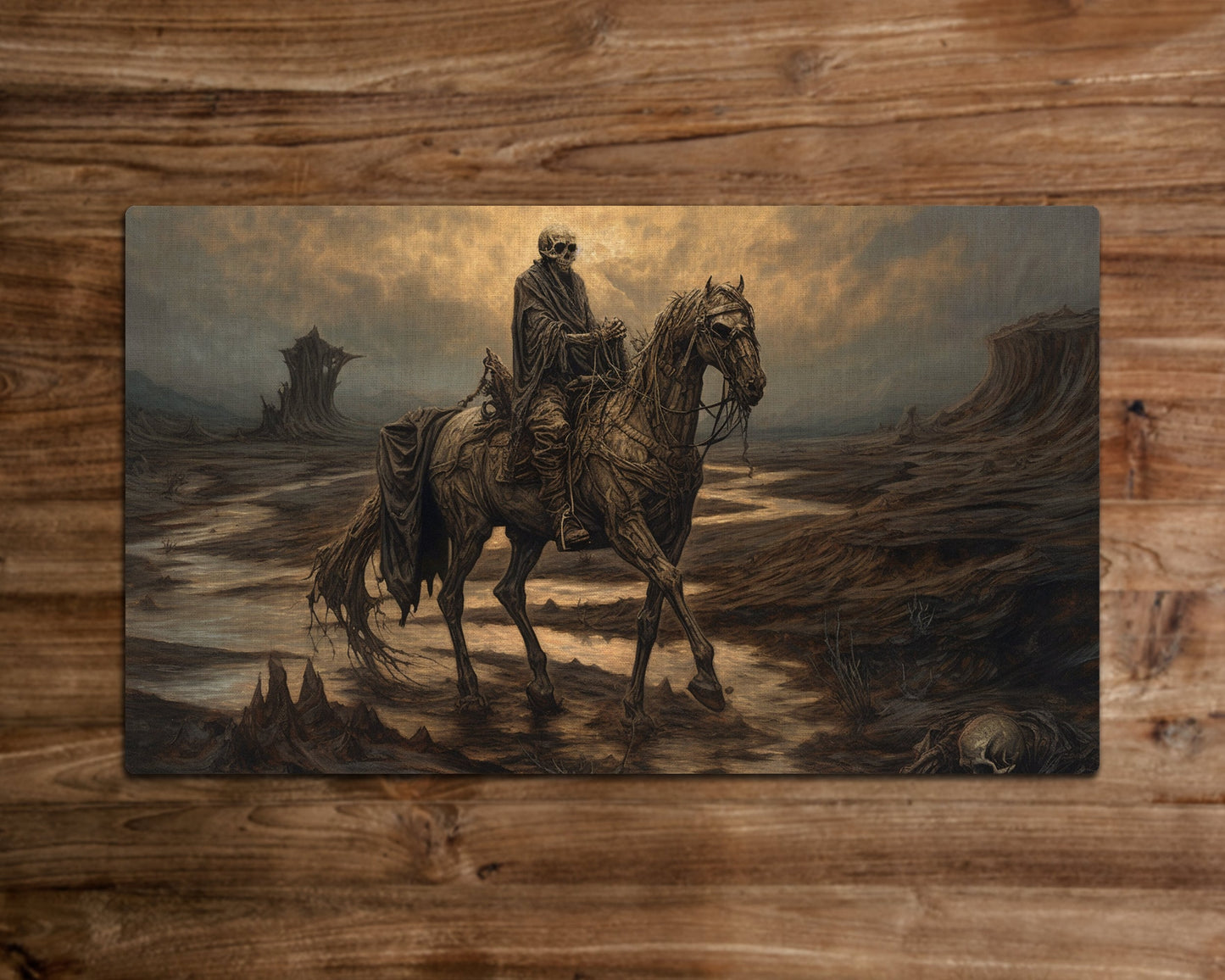 Undead Steed of the Skull Plains – MTG-Spielmatte – 24 x 14 Zoll – MTG-Geschenke – Magic The Gathering-Geschenke – genähte Spielmatte