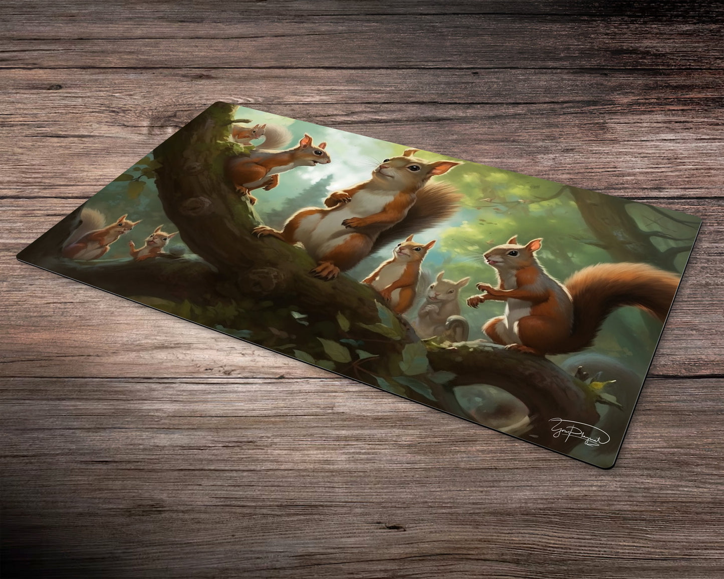 Squirrel Sentries Playmat - MTG Spielmatte - 24 x 14 Zoll - MTG Geschenke - MTG Zubehör - Magie Tischmatte