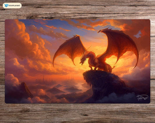 Beyond the Clouds: The Mystical Dragon's Wonder - MTG Spielmatte - 24 x 14 Zoll - MTG Geschenke - MTG Zubehör - Magie Tischmatte