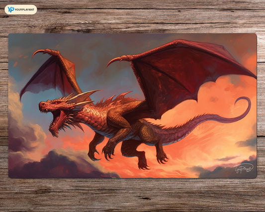 Dragonfire Symphony - MTG Spielmatte - 24 x 14 inches - MTG Geschenke - MTG Zubehör - Magie Tischmatte