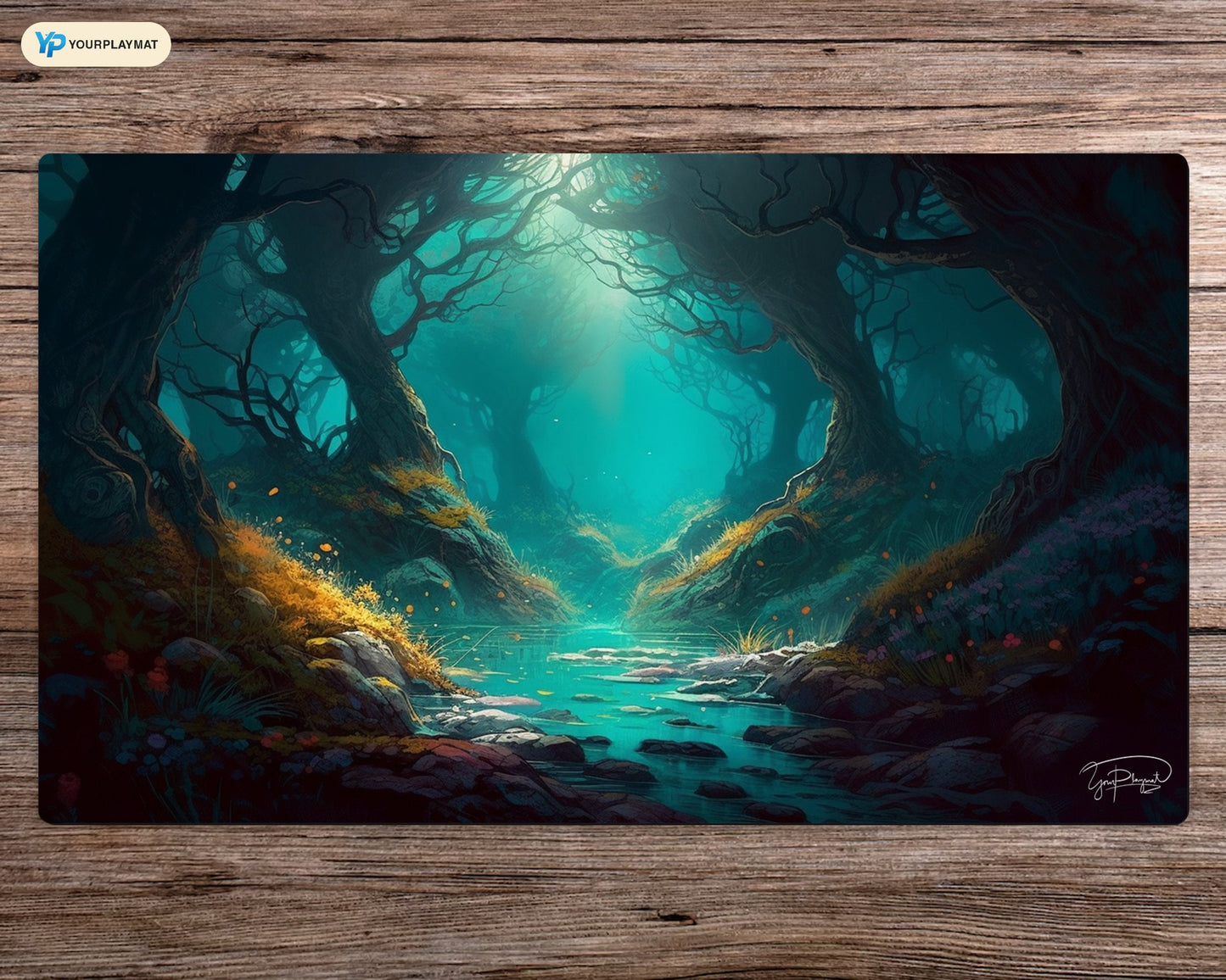 Enchanted Grove of the Deep - MTG Spielmatte - 24 x 14 Zoll - MTG Geschenke - MTG Zubehör - Magie Tischmatte