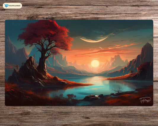 Mountain Twilight - MTG Spielmatte - 24 x 14 Zoll - MTG Geschenke - MTG Zubehör - Magie Tischmatte