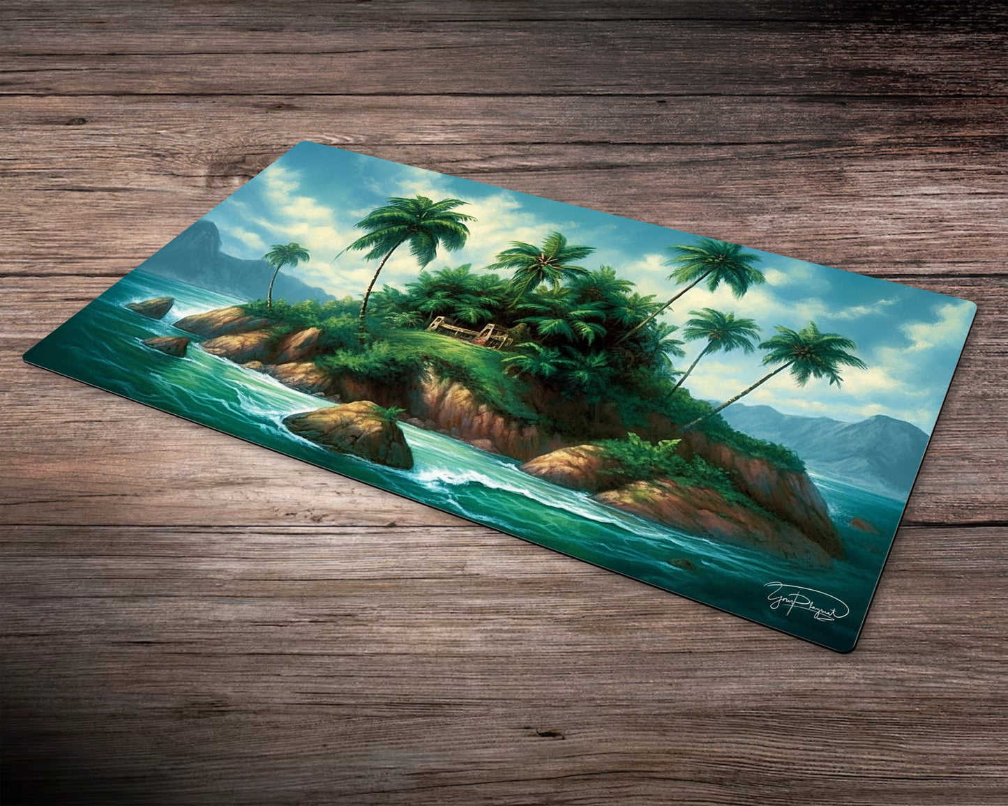 Enchanted Island of the Palms - MTG Spielmatte - 24 x 14 Zoll - MTG Geschenke - MTG Zubehör - Magie Tischmatte