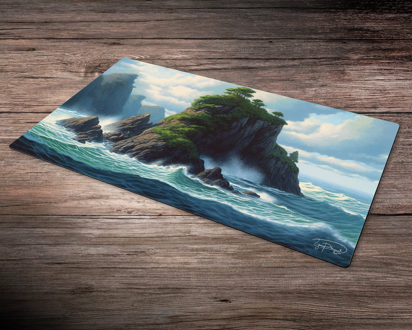 The Island's Verdant Beauty - MTG Spielmatte - 24 x 14 Zoll - MTG Geschenke - MTG Zubehör - Magie Tischmatte