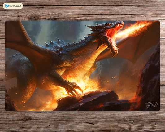 Dragon's Fire Breathe - MTG Spielmatte - 24 x 14 Zoll - MTG Geschenke - MTG Zubehör - Magie Tischmatte