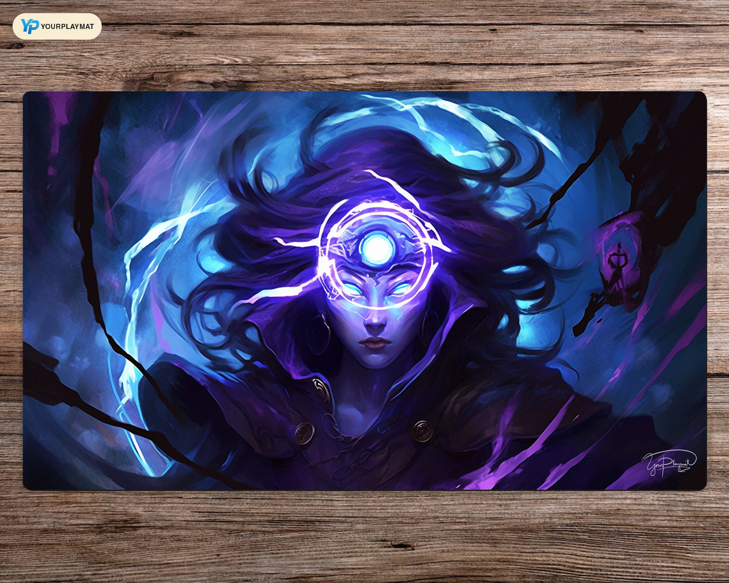 Glowing Visions - MTG Spielmatte - 24 x 14 inches - MTG Geschenke - MTG Zubehör - Magie Tischmatte