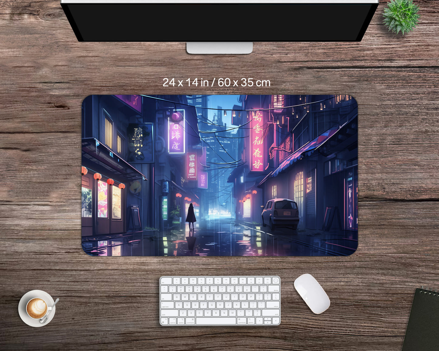 Tokyo Street Wave - Tokyo Cyberpunk Mauspad - Gamer Aesthetic Mouse Pad - Vielseitige Schreibtischunterlage - Hochwertig, Mehrzweck - Gaming Schreibtischunterlage